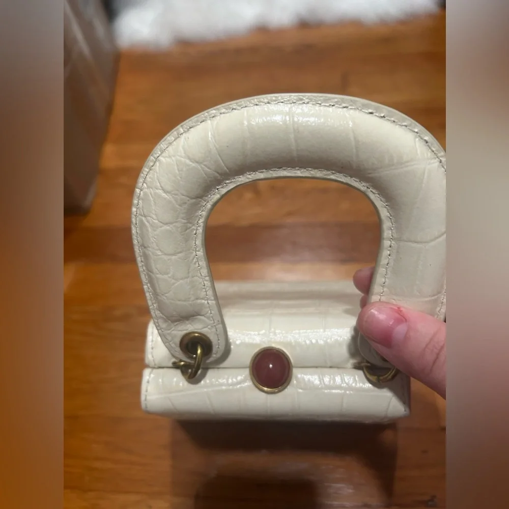 Staud croc embossed snap closure handbag NWOT - Picture 6 of 7